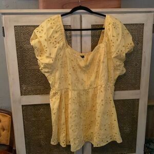 Torrid Babydoll Eyelet Challis Blouse Size 22